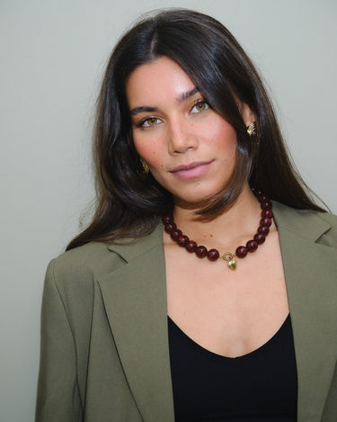 TILTIL Mexx Bead Necklace Bordeaux - Things I Like Things I Love