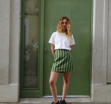 TILTIL Meya Striped Skirt Green - Things I Like Things I Love