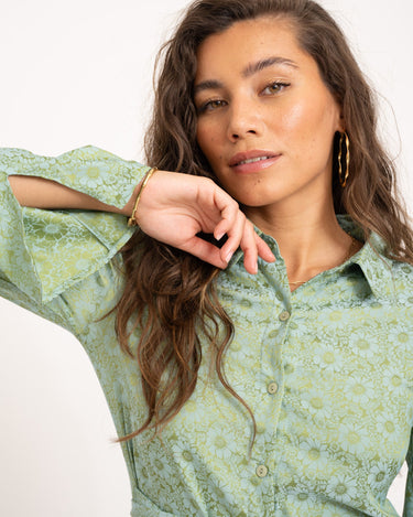 TILTIL Mica Blouse Green Flower - Things I Like Things I Love
