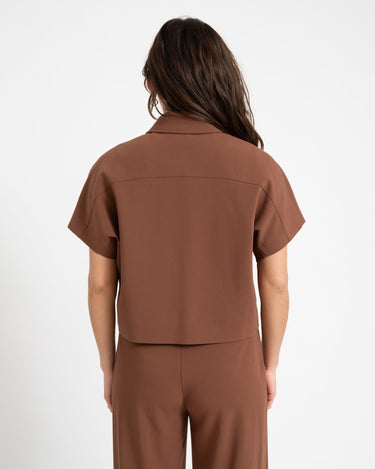TILTIL Mida Shortsleeve Zipper Jacket Brown - Things I Like Things I Love
