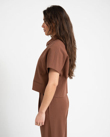 TILTIL Mida Shortsleeve Zipper Jacket Brown - Things I Like Things I Love