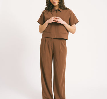 TILTIL Mida Shortsleeve Zipper Jacket Brown - Things I Like Things I Love