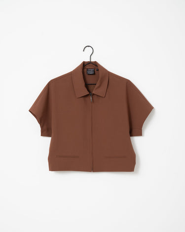 TILTIL Mida Shortsleeve Zipper Jacket Brown - Things I Like Things I Love
