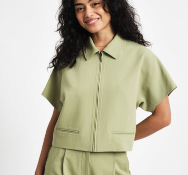 TILTIL Mida Shortsleeve Zipper Jacket Green - Things I Like Things I Love