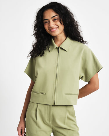 TILTIL Mida Shortsleeve Zipper Jacket Green - Things I Like Things I Love