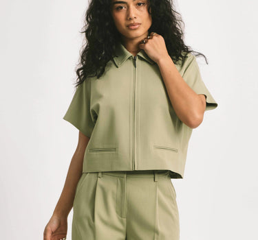 TILTIL Mida Shortsleeve Zipper Jacket Green - Things I Like Things I Love