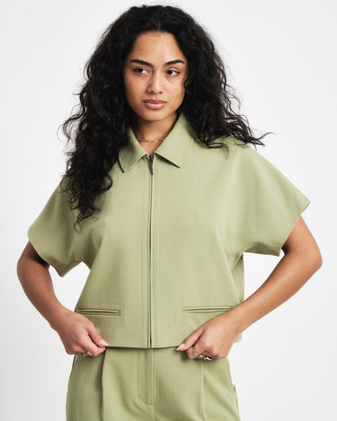 TILTIL Mida Shortsleeve Zipper Jacket Green - Things I Like Things I Love
