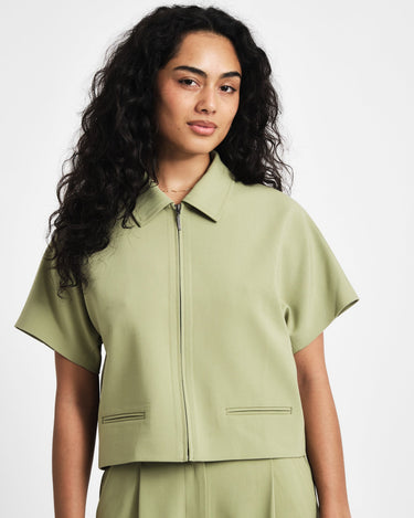 TILTIL Mida Shortsleeve Zipper Jacket Green - Things I Like Things I Love