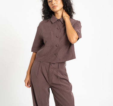 TILTIL Mine Shortsleeve Blouse Bruin - Things I Like Things I Love