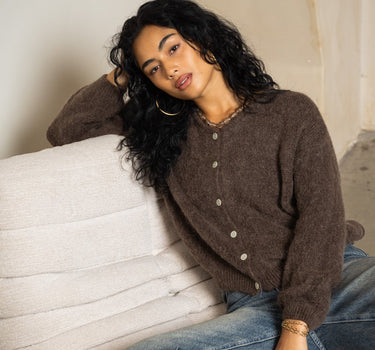 TILTIL Mirre Knitted Cardigan Brown One Size - Things I Like Things I Love