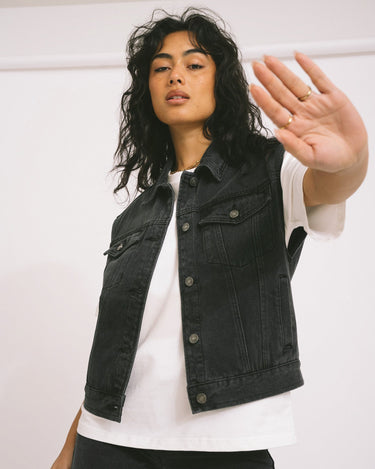 TILTIL Mirte Gilet Oversized Washed Grey - Things I Like Things I Love