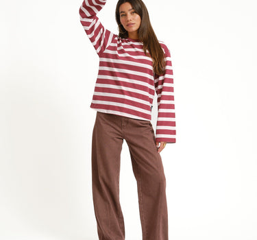TILTIL Missy HR Relaxed Seam Jeans Bordeaux - Things I Like Things I Love