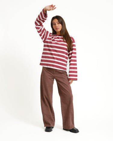 TILTIL Missy HR Relaxed Seam Jeans Bordeaux - Things I Like Things I Love