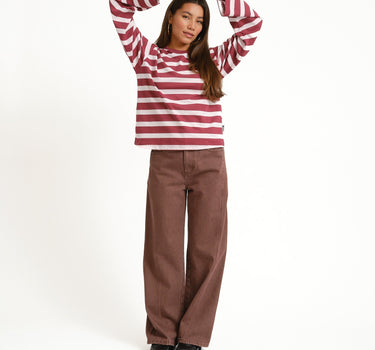 TILTIL Missy HR Relaxed Seam Jeans Bordeaux - Things I Like Things I Love