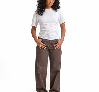 TILTIL Missy HR Relaxed Seam Jeans Brown - Things I Like Things I Love