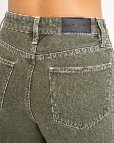 TILTIL Missy Relaxed Seam Jeans Olive - Things I Like Things I Love