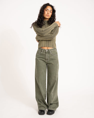 TILTIL Missy Relaxed Seam Jeans Olive - Things I Like Things I Love