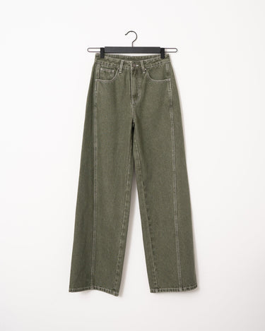 TILTIL Missy Relaxed Seam Jeans Olive - Things I Like Things I Love