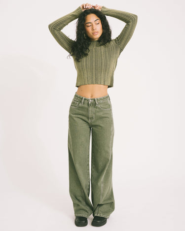 TILTIL Missy Relaxed Seam Jeans Olive - Things I Like Things I Love
