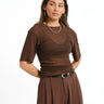 TILTIL Molly Mesh Sparkle Shortsleeve Bruin - Things I Like Things I Love