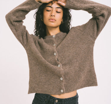 TILTIL Monica Cardigan Melange Brown One Size - Things I Like Things I Love