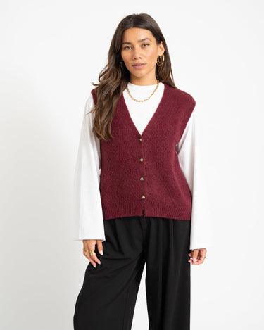 TILTIL Monica Gilet Bordeaux - Things I Like Things I Love