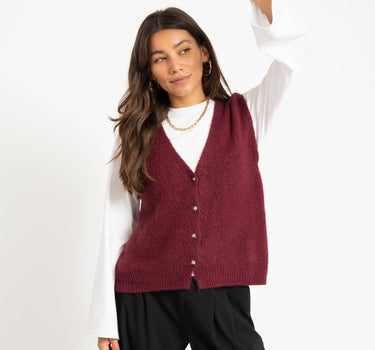 TILTIL Monica Gilet Bordeaux - Things I Like Things I Love
