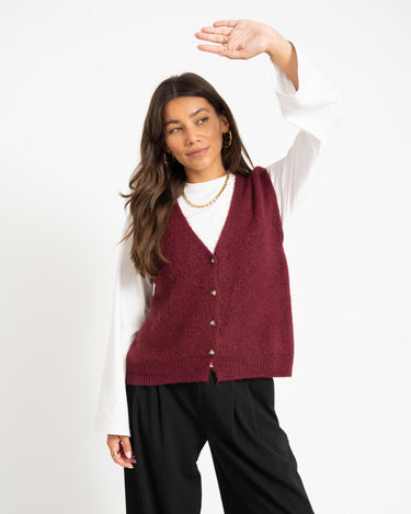 TILTIL Monica Gilet Bordeaux - Things I Like Things I Love