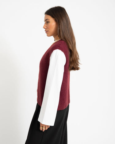 TILTIL Monica Gilet Bordeaux - Things I Like Things I Love