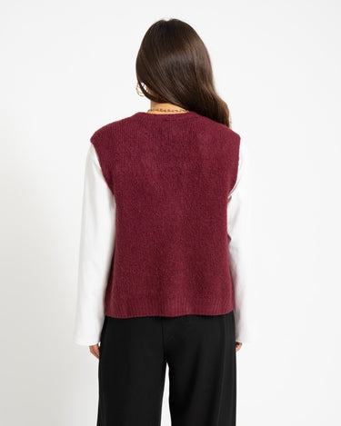 TILTIL Monica Gilet Bordeaux - Things I Like Things I Love