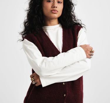 TILTIL Monica Gilet Burgundy One Size - Things I Like Things I Love