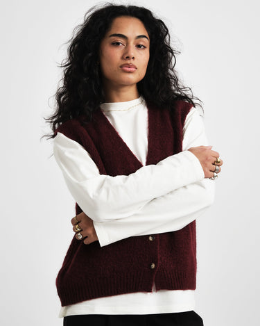 TILTIL Monica Gilet Burgundy One Size - Things I Like Things I Love