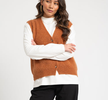 TILTIL Monica Gilet Cognac One Size - Things I Like Things I Love