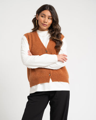 TILTIL Monica Gilet Cognac One Size - Things I Like Things I Love