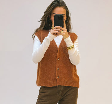 TILTIL Monica Gilet Cognac One Size - Things I Like Things I Love