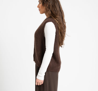 TILTIL Monica Gilet Dark Brown One Size - Things I Like Things I Love