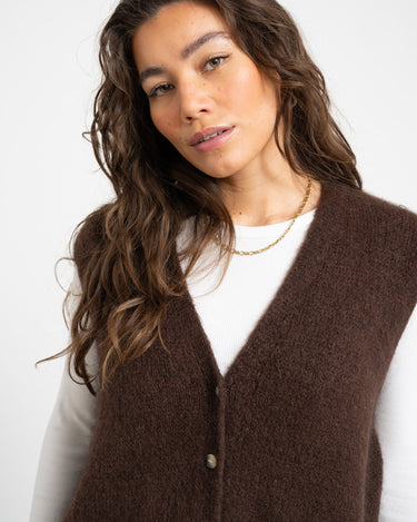 TILTIL Monica Gilet Dark Brown One Size - Things I Like Things I Love