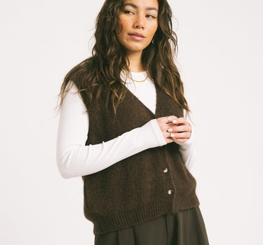 TILTIL Monica Gilet Dark Brown One Size - Things I Like Things I Love