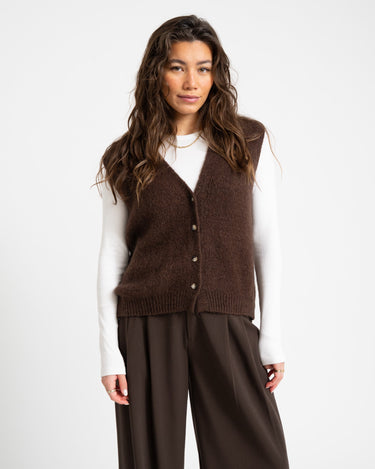 TILTIL Monica Gilet Dark Brown One Size - Things I Like Things I Love