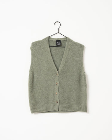 TILTIL Monica Gilet Melange Salvia Green One Size - Things I Like Things I Love