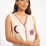 TILTIL Moon Sun Gilet Beige Aubergine - Things I Like Things I Love