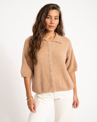 TILTIL Moun Polo Knit Cognac One Size - Things I Like Things I Love