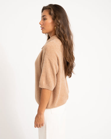 TILTIL Moun Polo Knit Cognac One Size - Things I Like Things I Love