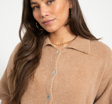 TILTIL Moun Polo Knit Cognac One Size - Things I Like Things I Love