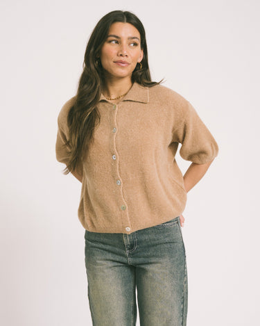 TILTIL Moun Polo Knit Cognac One Size - Things I Like Things I Love