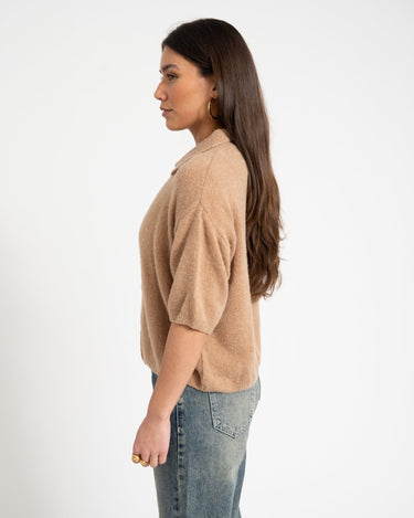 TILTIL Moun Polo Knit Cognac One Size - Things I Like Things I Love