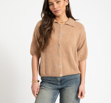TILTIL Moun Polo Knit Cognac One Size - Things I Like Things I Love