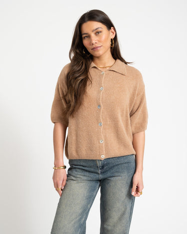 TILTIL Moun Polo Knit Cognac One Size - Things I Like Things I Love