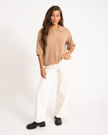 TILTIL Moun Polo Knit Cognac One Size - Things I Like Things I Love