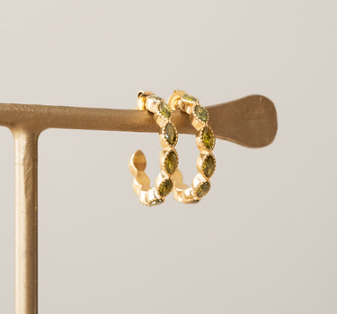 TILTIL Multi Stone Hoop Earrings Gold - Things I Like Things I Love